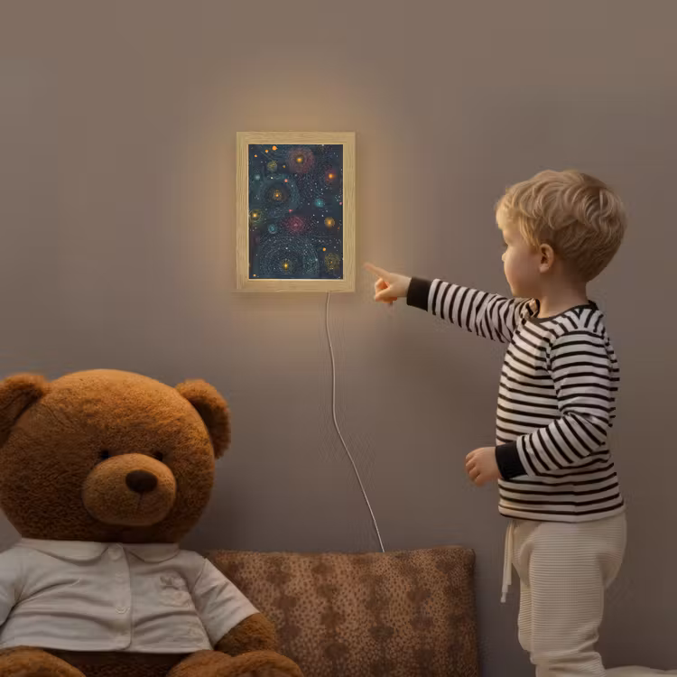 Sterren - Kleurrijk - Lichtgevende kernen Light Box met kabel klein -sfeer4a_kind