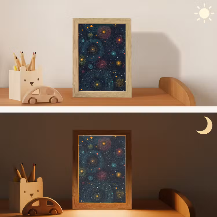 Sterren - Kleurrijk - Lichtgevende kernen Light Box met kabel klein -sfeer3_kind