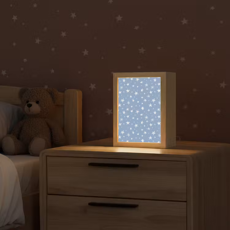Sterretjes - Patroon - Blauw Light Box met kabel (Kinderlampje) klein 904 -sfeer1_kind