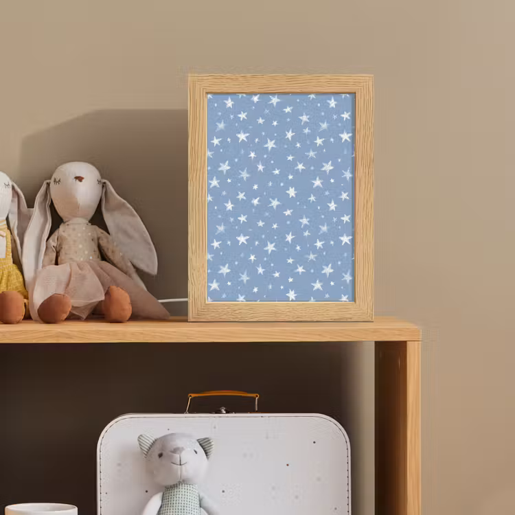Sterretjes - Patroon - Blauw Light Box met kabel (Kinderlampje) klein 904 -sfeer2_kind
