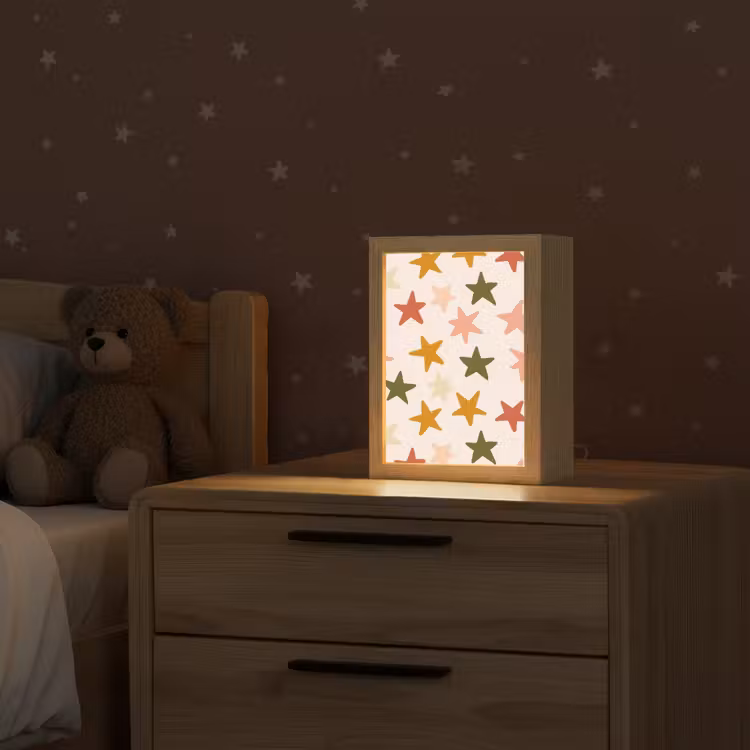 Sterren - Patroon - Kleurrijk Light Box met kabel (Kinderlampje) klein 904 -sfeer1_kind