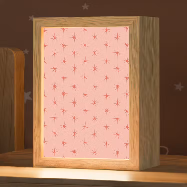 Sterretjes - Patroon - Oranje Light Box met kabel (Kinderlampje) klein 904 -zzz_3d_website