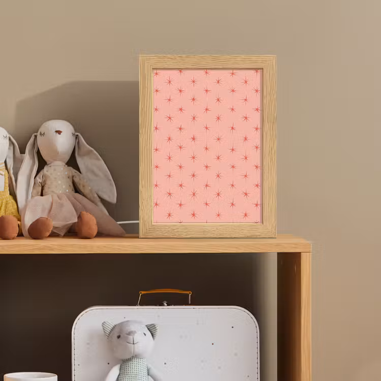 Sterretjes - Patroon - Oranje Light Box met kabel (Kinderlampje) klein 904 -sfeer2_kind