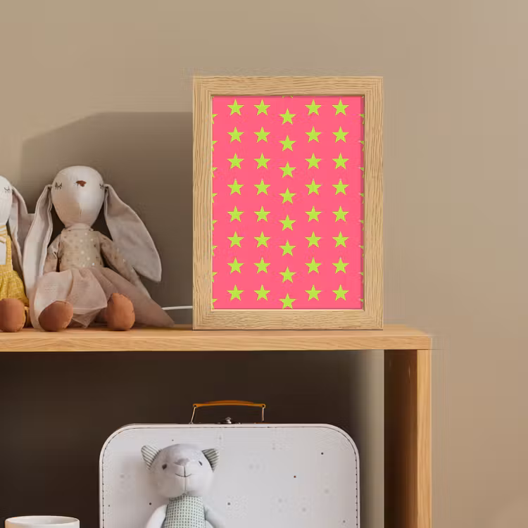 Sterren - Patroon - Roze Light Box met kabel (Kinderlampje) klein 904 -sfeer2_kind