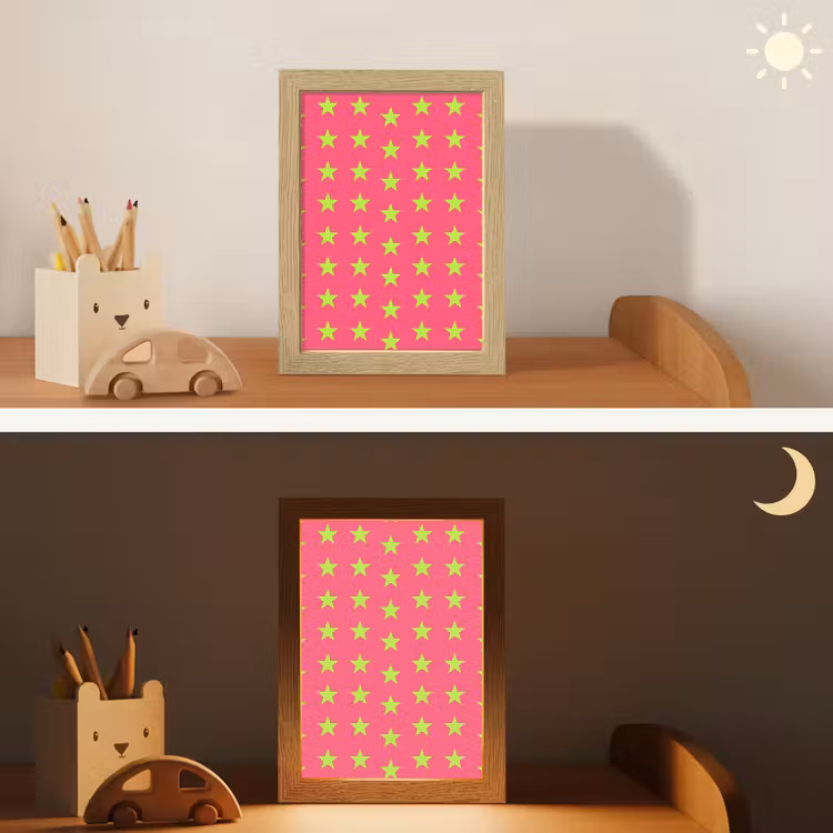 Sterren - Patroon - Roze Light Box met kabel (Kinderlampje) klein 904 -sfeer3_kind