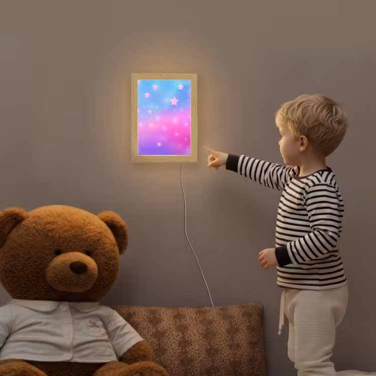 Sterren - Roze - Blauw Light Box met kabel klein -sfeer4a_kind
