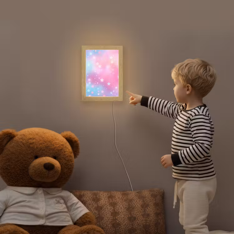Sterren - Roze - Blauw Light Box met kabel klein -sfeer4a_kind
