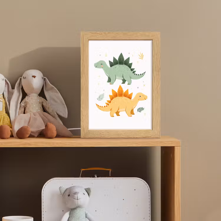 Sterren - Stegosaurussen - Blaadjes - Groen Light Box met kabel klein -sfeer2_kind