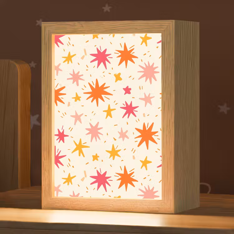 Sterren - Speels - Kleurrijk Light Box met kabel (Kinderlampje) klein 904 -zzz_3d_website