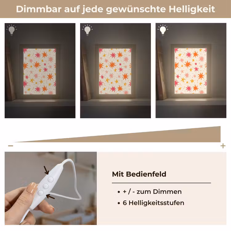 Sterren - Speels - Kleurrijk Light Box met kabel (Kinderlampje) klein 904 -USP_dimbaarDE