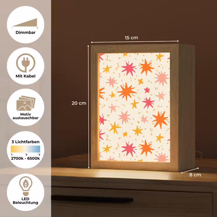 Sterren - Speels - Kleurrijk Light Box met kabel (Kinderlampje) klein 904 -USP_websiteoverzichtDE