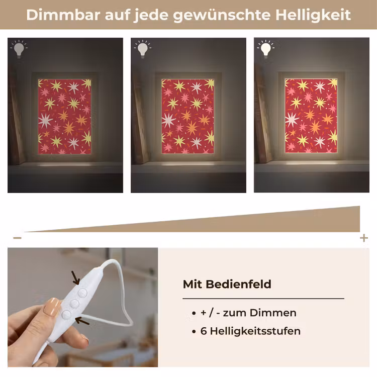 Sterren - Speels - Rood Light Box met kabel (Kinderlampje) klein 904 -USP_dimbaarDE