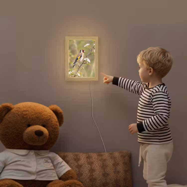 Putter - Bloesem - Lente - Natuur - Kleurrijk Light Box met kabel (Kinderlampje) klein -sfeer4a_kind