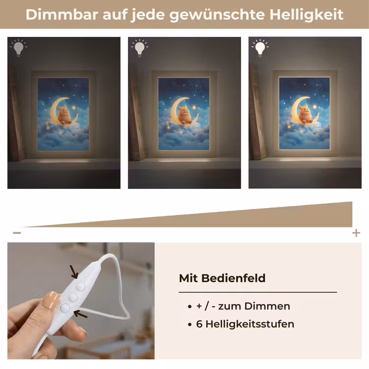 Knuffel - Monster - Maan - Wolken Light Box met kabel klein -USP_dimbaarDE