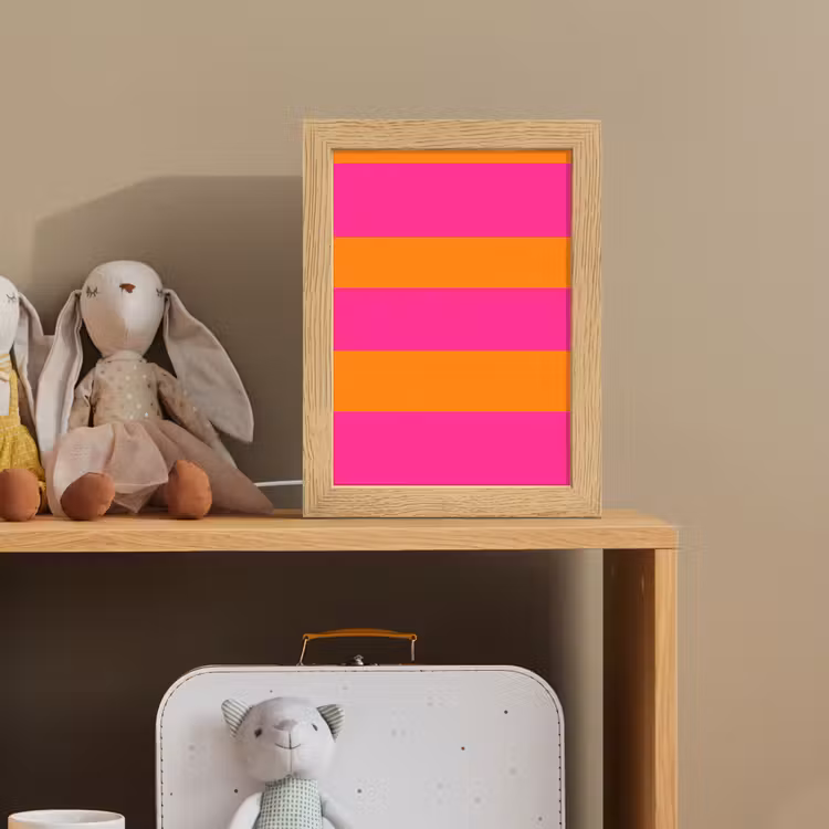 Strepen - Horizontaal - Roze Light Box met kabel (Kinderlampje) klein 904 -sfeer2_kind