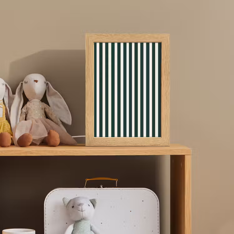 Strepen - Klassiek - Groen Light Box met kabel (Kinderlampje) klein 904 -sfeer2_kind