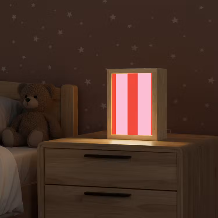 Strepen - Klassiek - Roze Light Box met kabel (Kinderlampje) klein 904 -sfeer1_kind