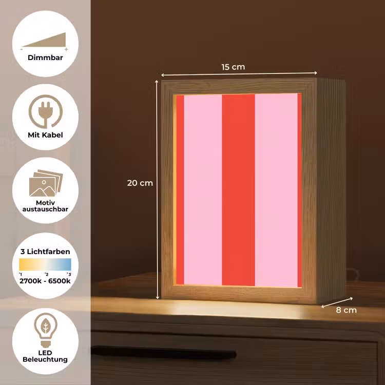 Strepen - Klassiek - Roze Light Box met kabel (Kinderlampje) klein 904 -USP_websiteoverzichtDE