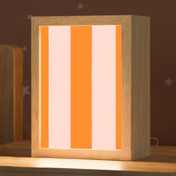 Strepen - Modern - Oranje Light Box met kabel (Kinderlampje) klein 904 -zzz_3d_website