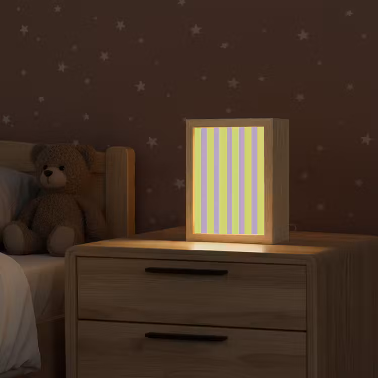 Strepen - Patroon - Groen Light Box met kabel (Kinderlampje) klein 904 -sfeer1_kind