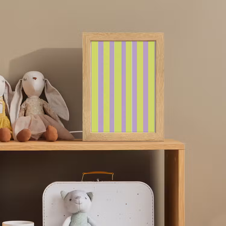 Strepen - Patroon - Groen Light Box met kabel (Kinderlampje) klein 904 -sfeer2_kind