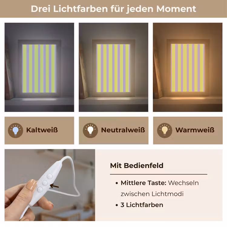 Strepen - Patroon - Groen Light Box met kabel (Kinderlampje) klein 904 -USP_lichtkleurDE