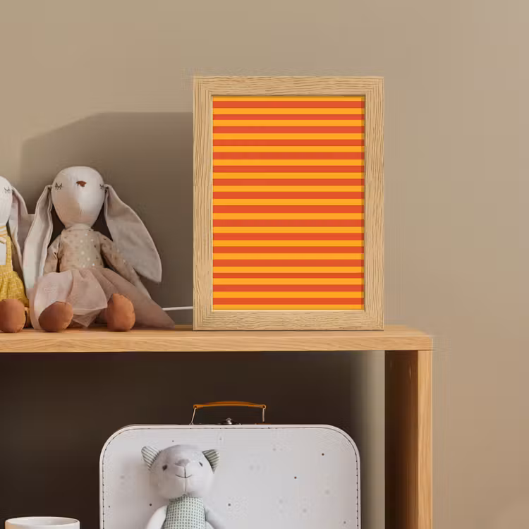 Strepen - Patroon - Oranje Light Box met kabel (Kinderlampje) klein 904 -sfeer2_kind