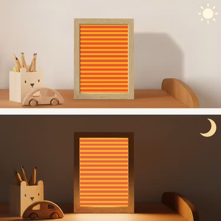 Strepen - Patroon - Oranje Light Box met kabel (Kinderlampje) klein 904 -sfeer3_kind