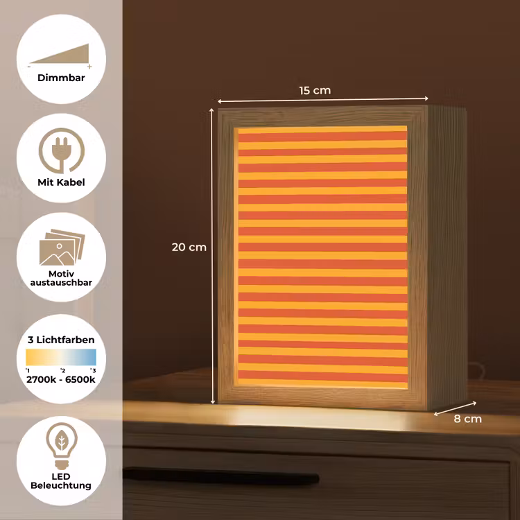 Strepen - Patroon - Oranje Light Box met kabel (Kinderlampje) klein 904 -USP_websiteoverzichtDE