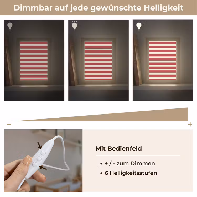Strepen - Patroon - Rood Light Box met kabel (Kinderlampje) klein 904 -USP_dimbaarDE