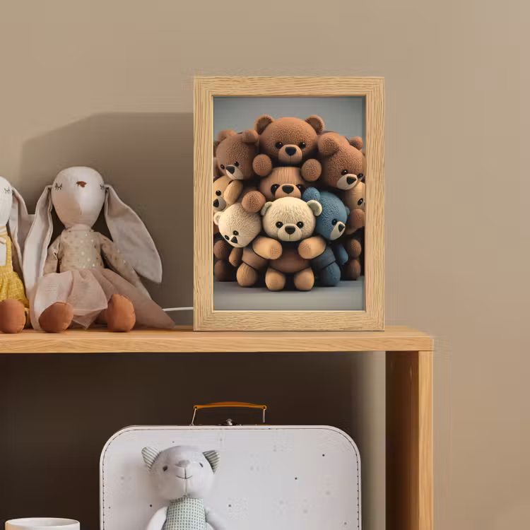 Teddybeer - Knuffel - Bruin - Design - Jongens - Meisjes Light Box met kabel klein -sfeer2_kind