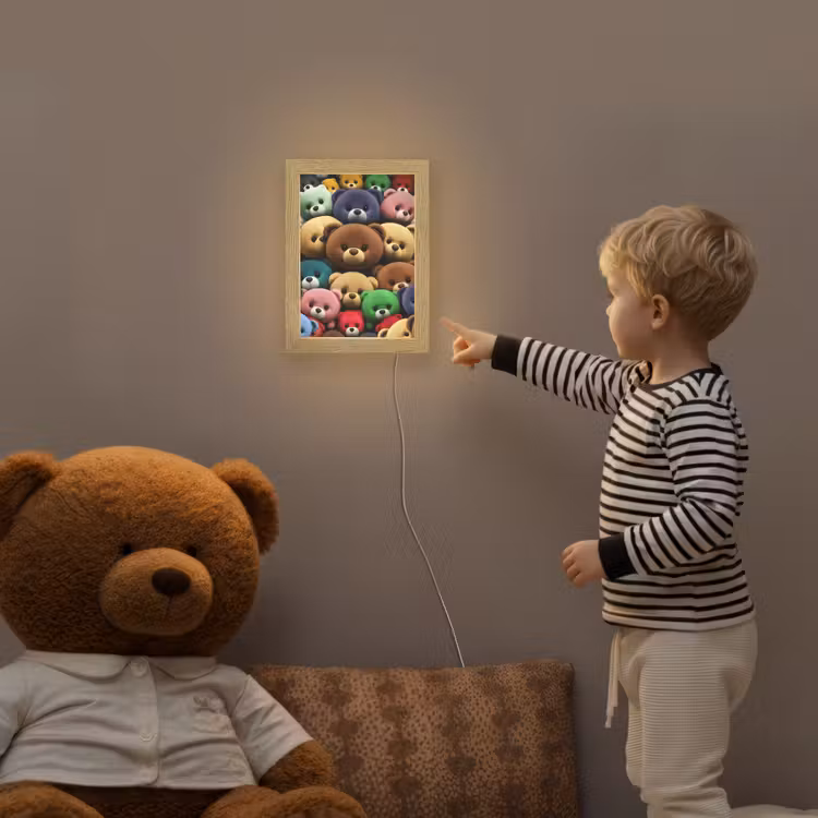 Knuffelbeer - Teddy - Design - Kids Light Box met kabel klein -sfeer4a_kind