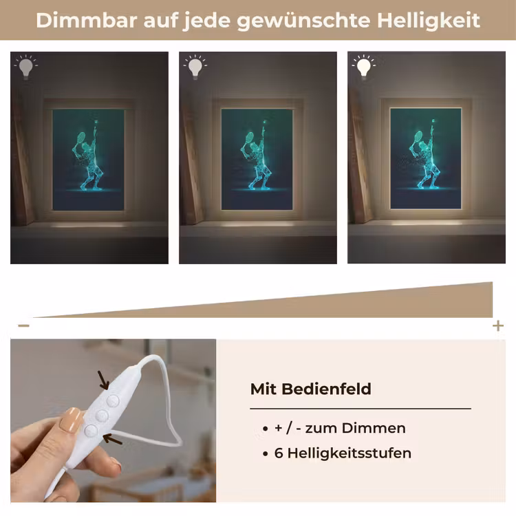 Tennis - Futuristisch - Sport - Neon Light Box met kabel klein -USP_dimbaarDE