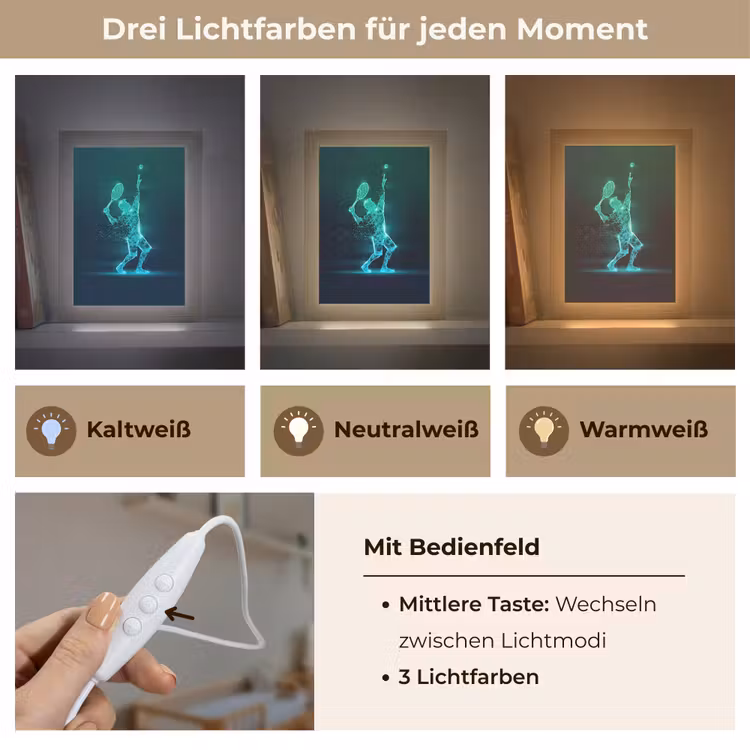 Tennis - Futuristisch - Sport - Neon Light Box met kabel klein -USP_lichtkleurDE