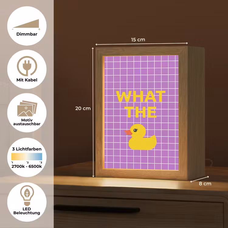 Tekst - Eend - Paars Light Box met kabel (Kinderlampje) klein -USP_websiteoverzichtDE