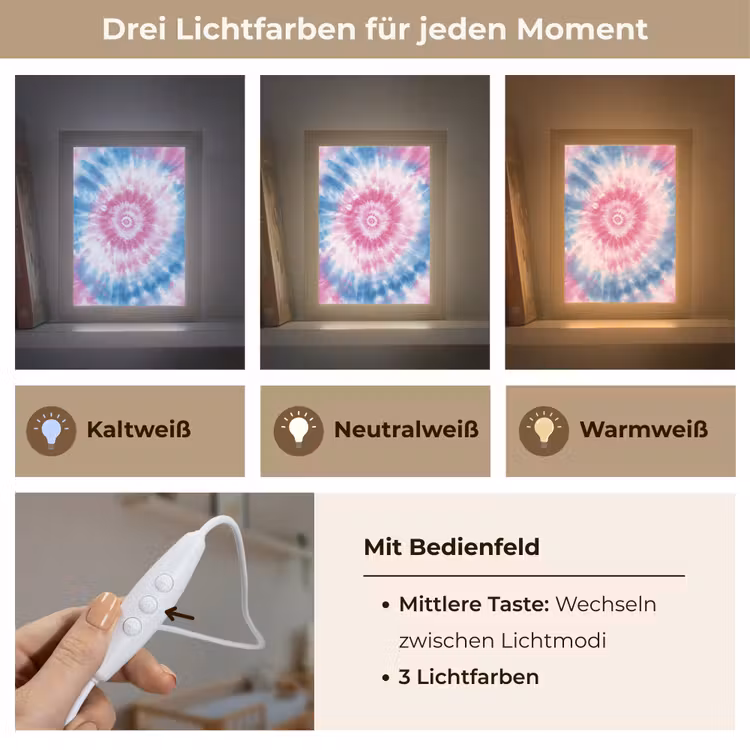 Tie-dye - Roze - Patroon Light Box met kabel klein -USP_lichtkleurDE