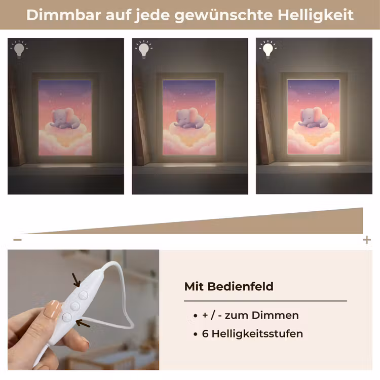 Dier - Roze - Wolken Light Box met kabel klein -USP_dimbaarDE
