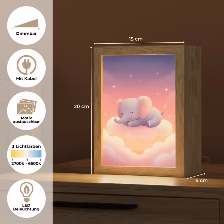 Dier - Roze - Wolken Light Box met kabel (Kinderlampje) klein -USP_websiteoverzichtDE