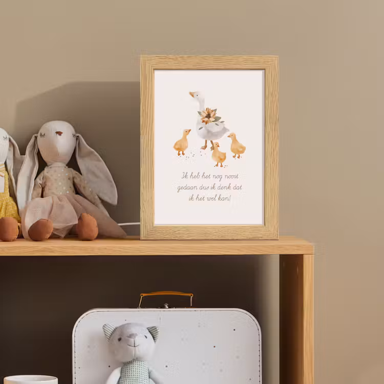 Boerderij dieren - Eend - Quote - 'Ik heb het nog nooit gedaan dus ik denk dat ik het wel kan!' Light Box met kabel klein -sfeer2_kind