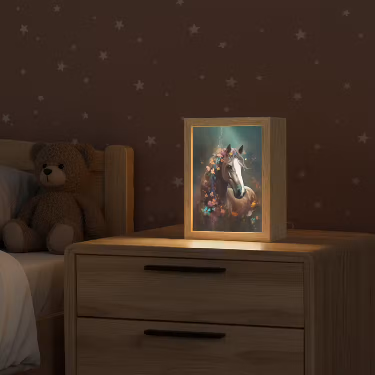 Dieren - Paard - Natuur - Vlinder - Bloemen Light Box met kabel klein -sfeer1_kind