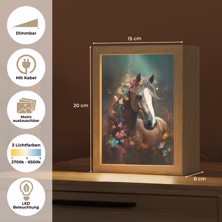 Dieren - Paard - Natuur - Vlinder - Bloemen Light Box met kabel (Kinderlampje) klein -USP_websiteoverzichtDE