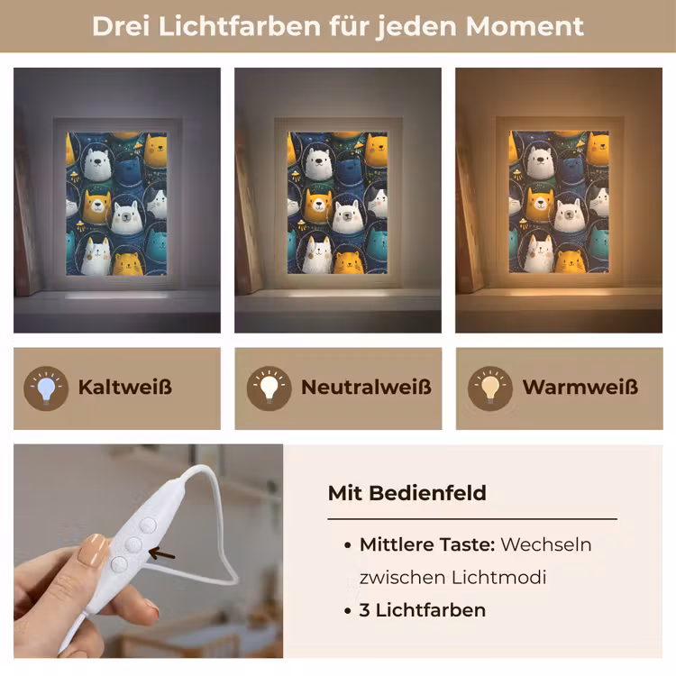 Dieren - Ruimtepakken - Sterren Light Box met kabel klein -USP_lichtkleurDE