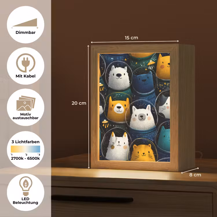 Dieren - Ruimtepakken - Sterren Light Box met kabel (Kinderlampje) klein -USP_websiteoverzichtDE