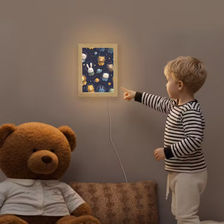 Dieren - Sterrenhemel - Ruimte Light Box met kabel klein -sfeer4a_kind