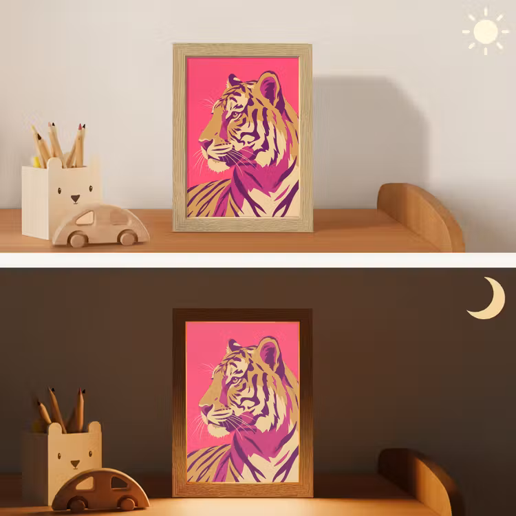 Tijger - Modern - Neon Light Box met kabel (Kinderlampje) klein -sfeer3_kind