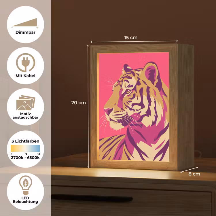 Tijger - Modern - Neon Light Box met kabel (Kinderlampje) klein -USP_websiteoverzichtDE