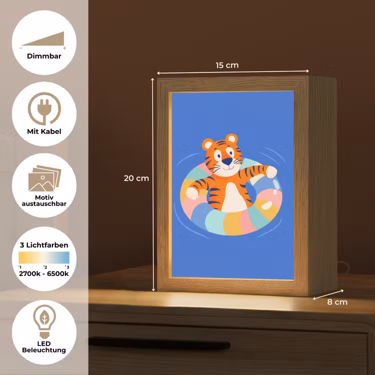 Tijger - Zwemband - Water Light Box met kabel (Kinderlampje) klein -USP_websiteoverzichtDE