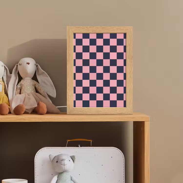 Traditioneel - Patroon - Blauw - Roze Light Box met kabel (Kinderlampje) klein 904 -sfeer2_kind