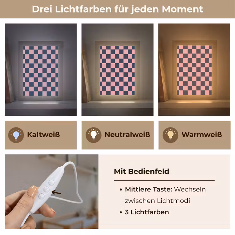 Traditioneel - Patroon - Blauw - Roze Light Box met kabel (Kinderlampje) klein 904 -USP_lichtkleurDE