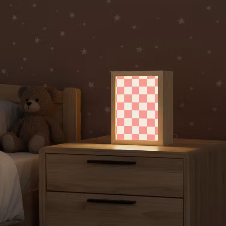 Traditioneel - Patroon - Roze Light Box met kabel (Kinderlampje) klein 904 -sfeer1_kind